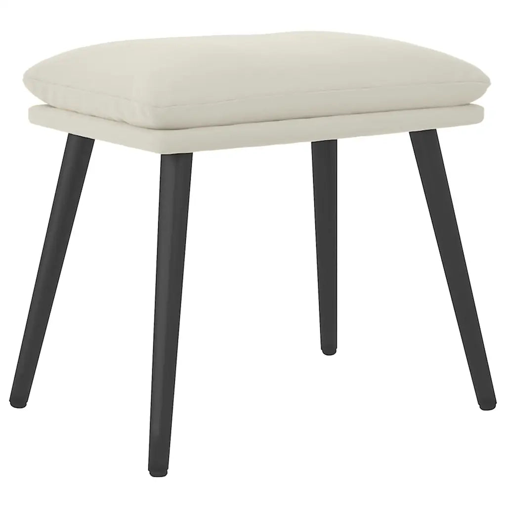 Poggiapiedi Bianco Crema 45x29,5x35 cm in Velluto