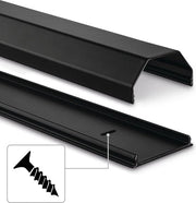 Goot per cavi in alluminio nero (lunghezza 1,1 metro, per 8 cavi, copertura metallica quadrata robusta, inclusa viti e presse)