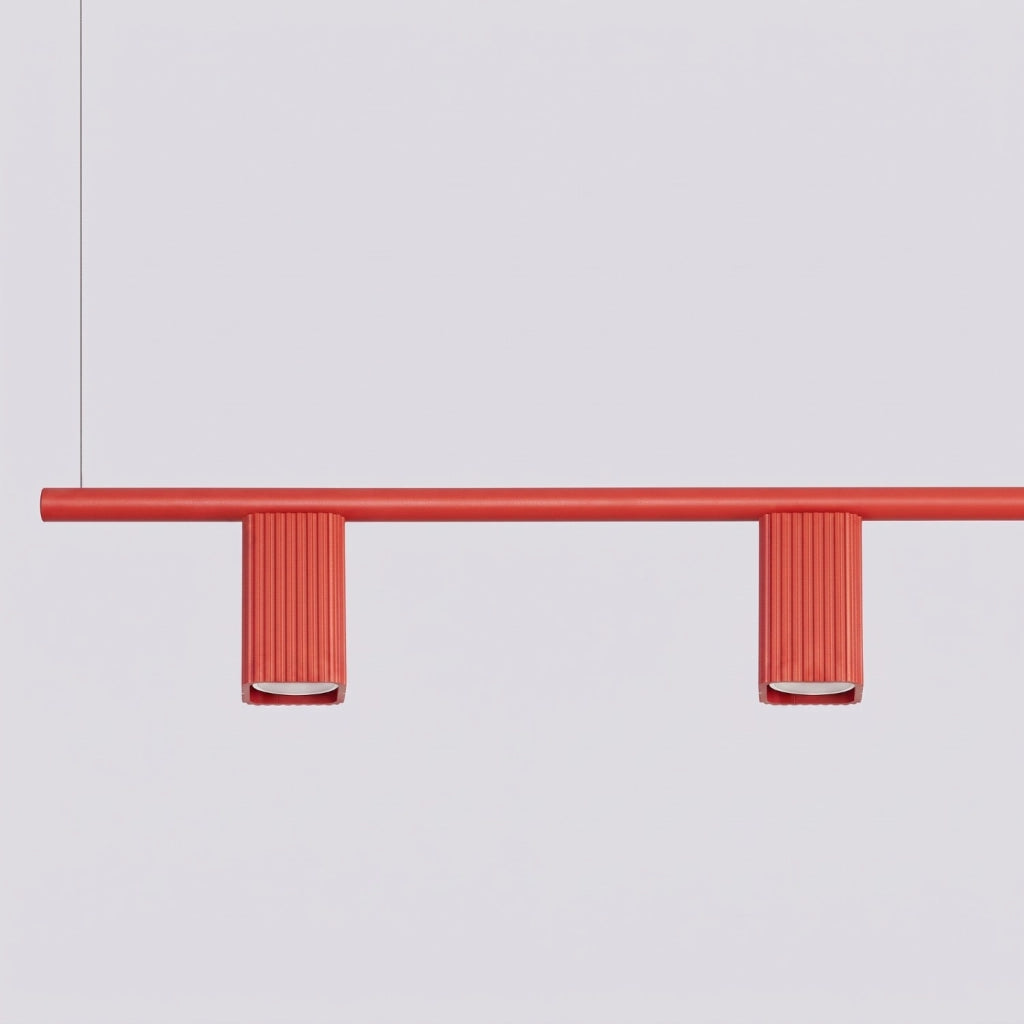 Lampadario RAYO 4 rosso