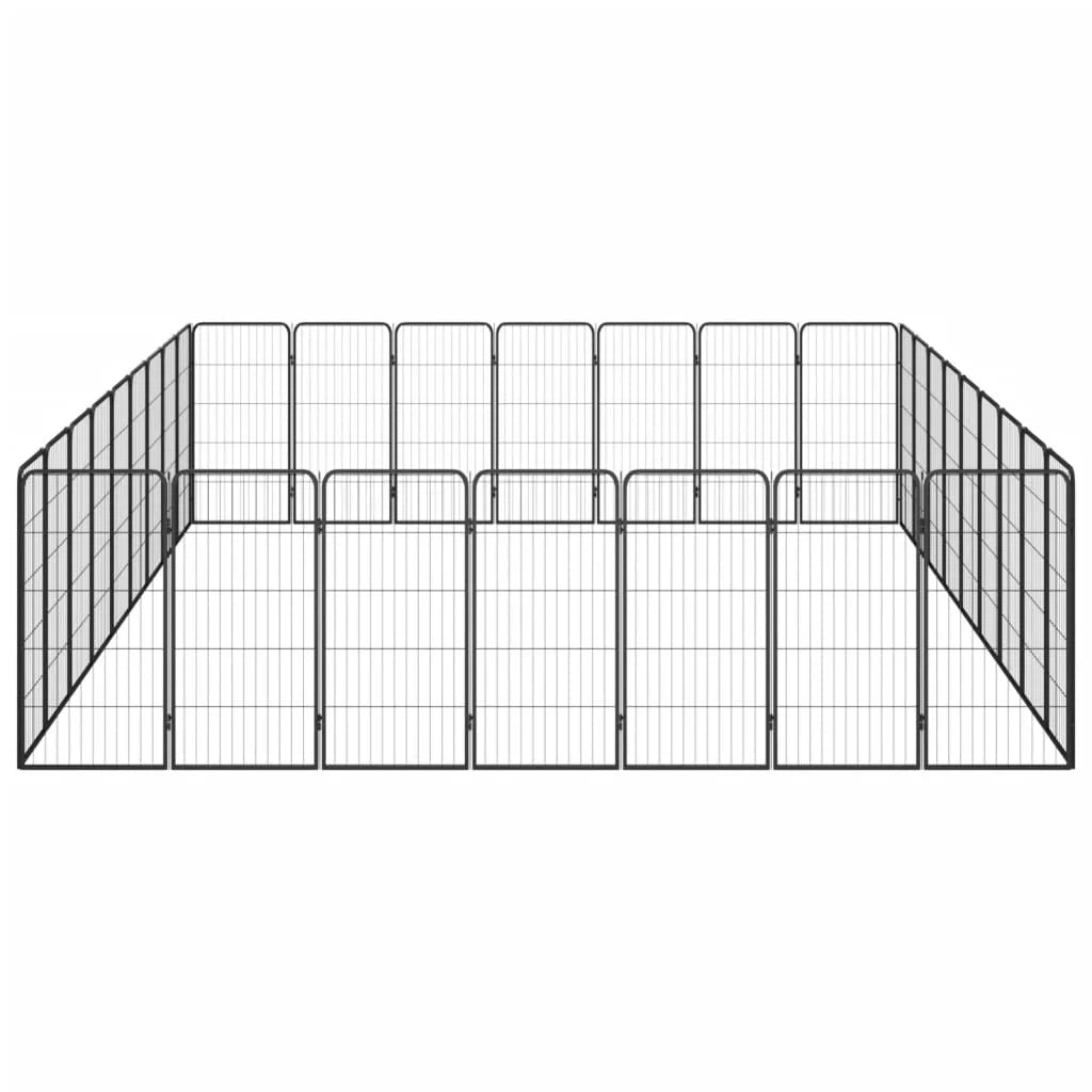 Recinto per cani con 32 pannelli 50 x 100 cm acciaio verniciato a polvere nero 02_0043630