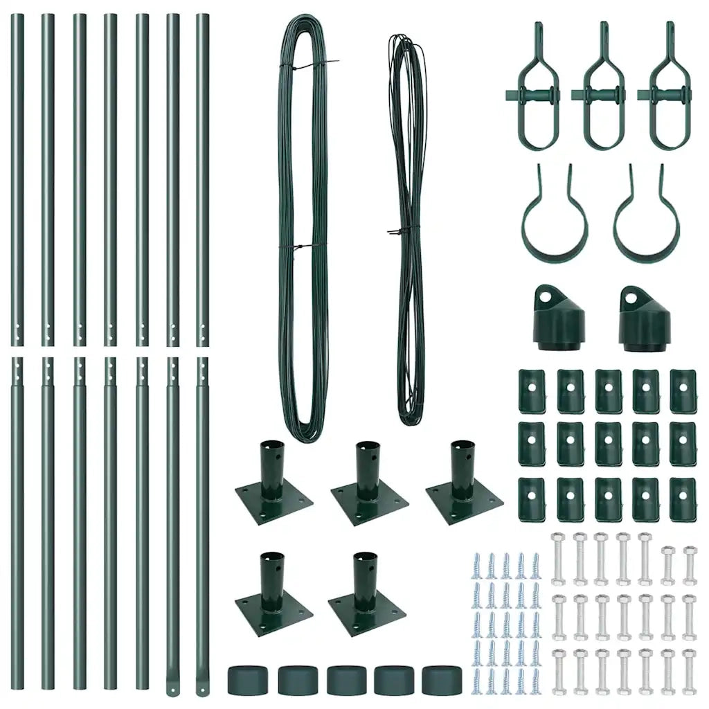 Palo della recinzione 7 pcs Verde Acciaio 42004292