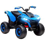 Quad elettrico per bambini, 3-6 km/h, fari a LED, musica, USB, per bambini dai 3 agli 8 anni, blu