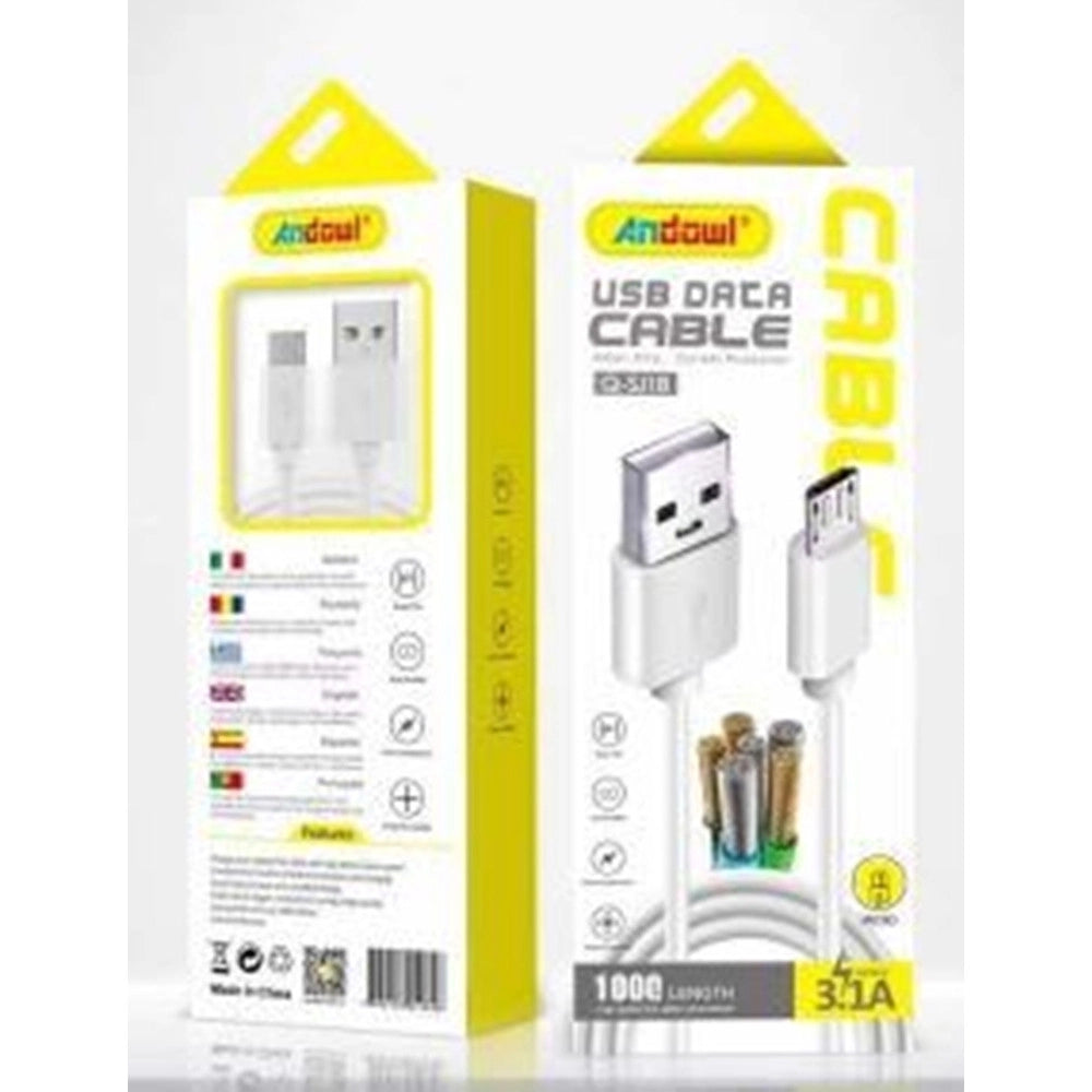 Trade Shop - Cavo Ricarica Rapida Trasferimento Dati Da Usb 2.0 A Micro Usb 3.1a 1mt Flessibile Q-sj1b -
