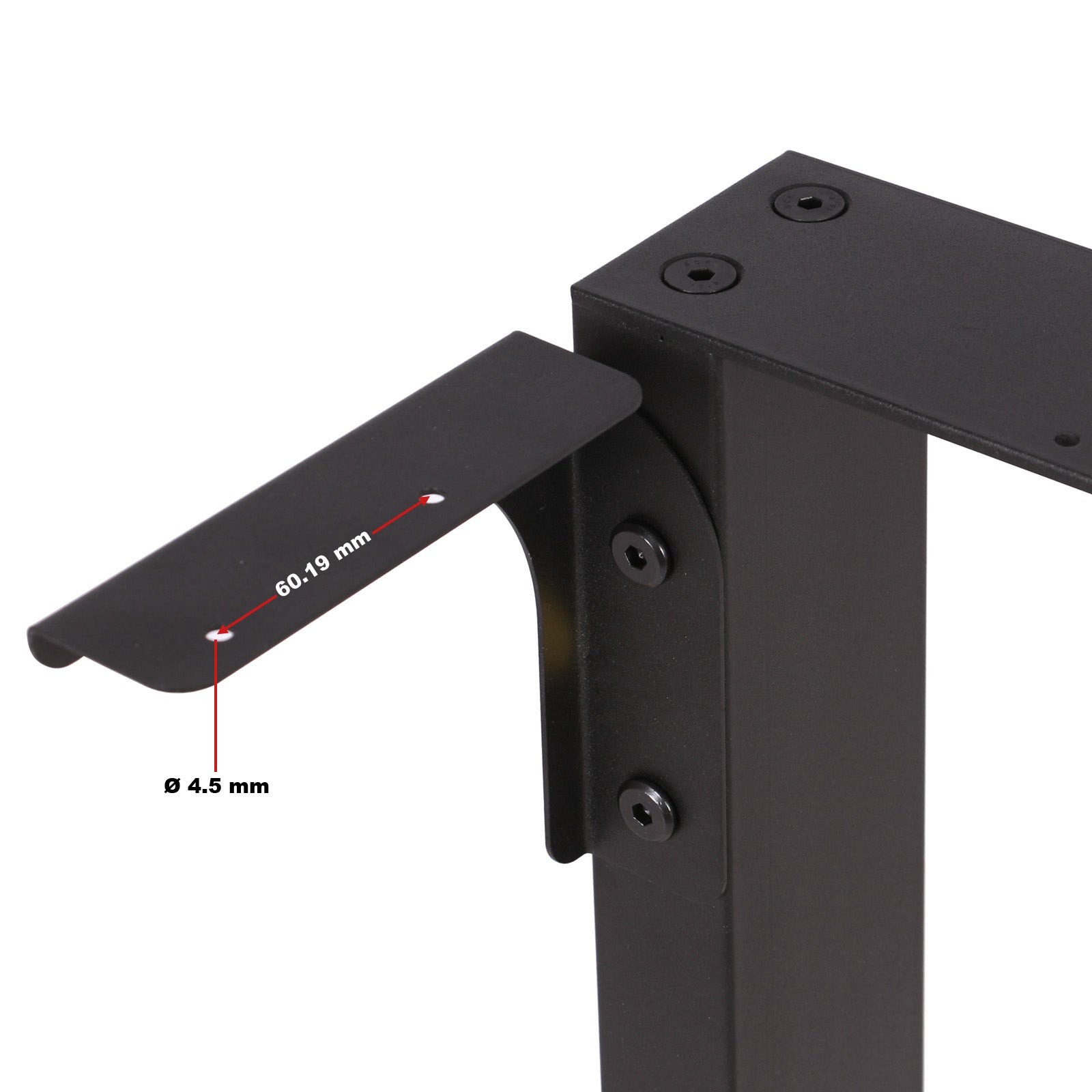 Base per tavolo 60x72 cm verniciatura a polvere in nero Gambe quadrate tavolino