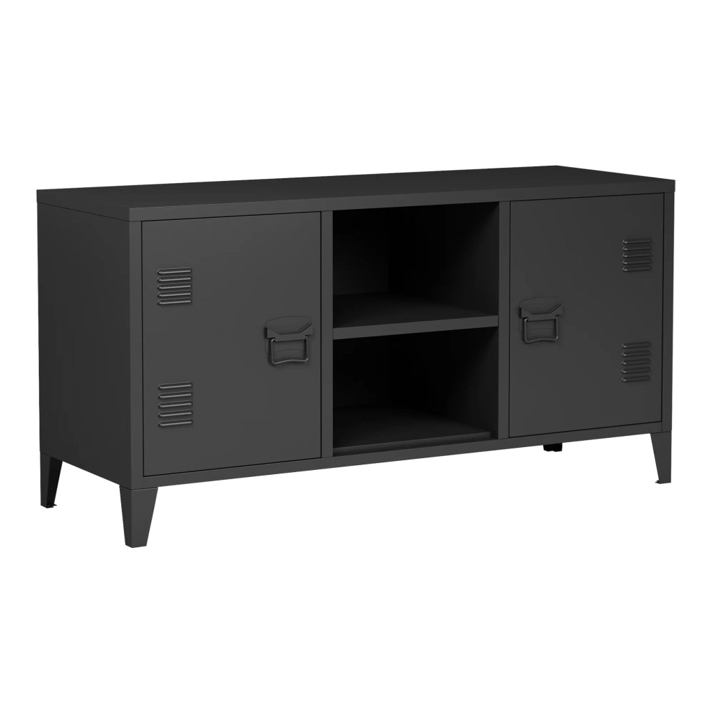 Mobile porta TV mensola porta TV per soggiorno con 2 ante 58 x 113 x 40 cm nero 03_0010068