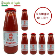 Passata di pomodoro artigianale voglia di puglia 6 bottiglie da lt 1 ognuno