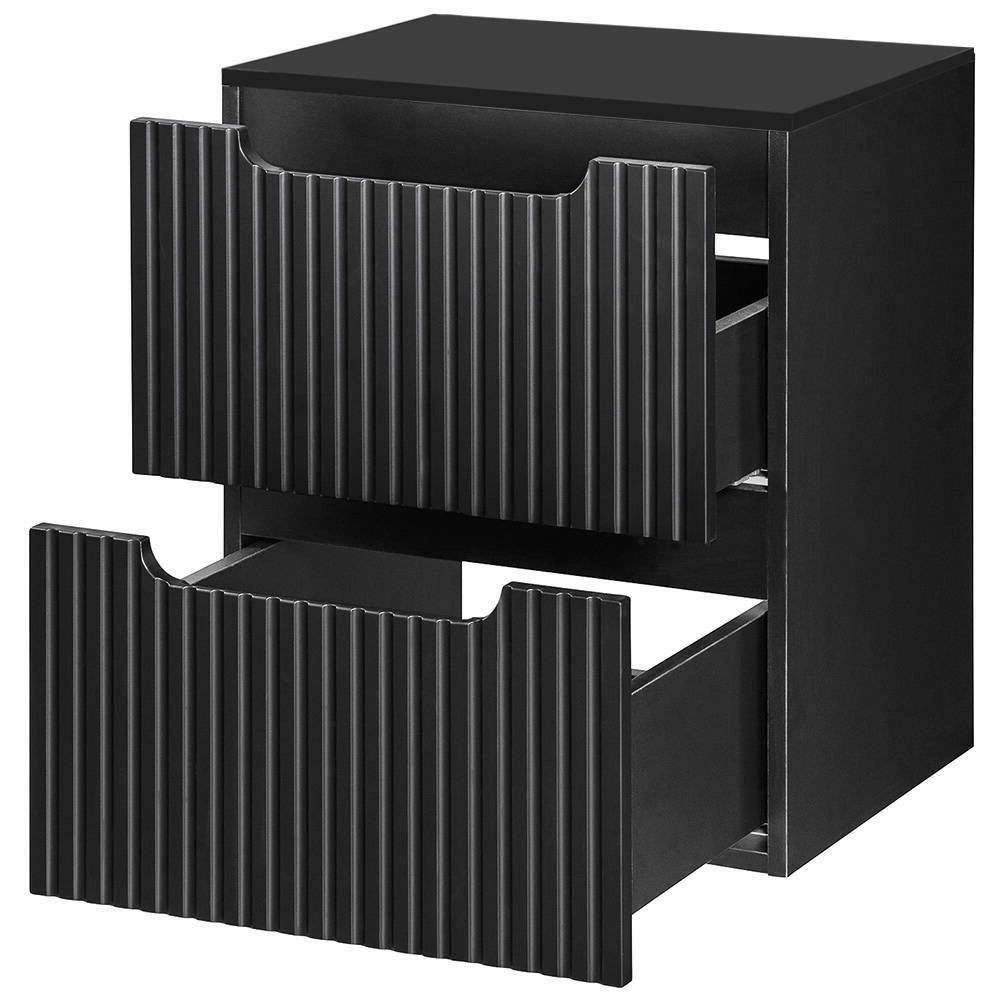 Mobile Sottolavabo da Parete NEWPORT con 2 Cassetti 50 x 60 x 40 cm - Nero [en.casa]