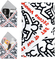 Tela protettiva per fotocamera e cosmetici, borsa per macchina fotografica full-format DSLR, copertura per tablet, resistente a urti e scivoloni, bianca, 45x45 cm stile casual.