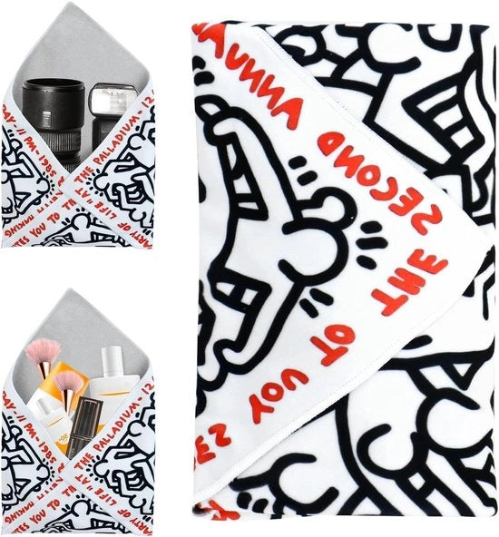 Tela protettiva per fotocamera e cosmetici, borsa per macchina fotografica full-format DSLR, copertura per tablet, resistente a urti e scivoloni, bianca, 45x45 cm stile casual.