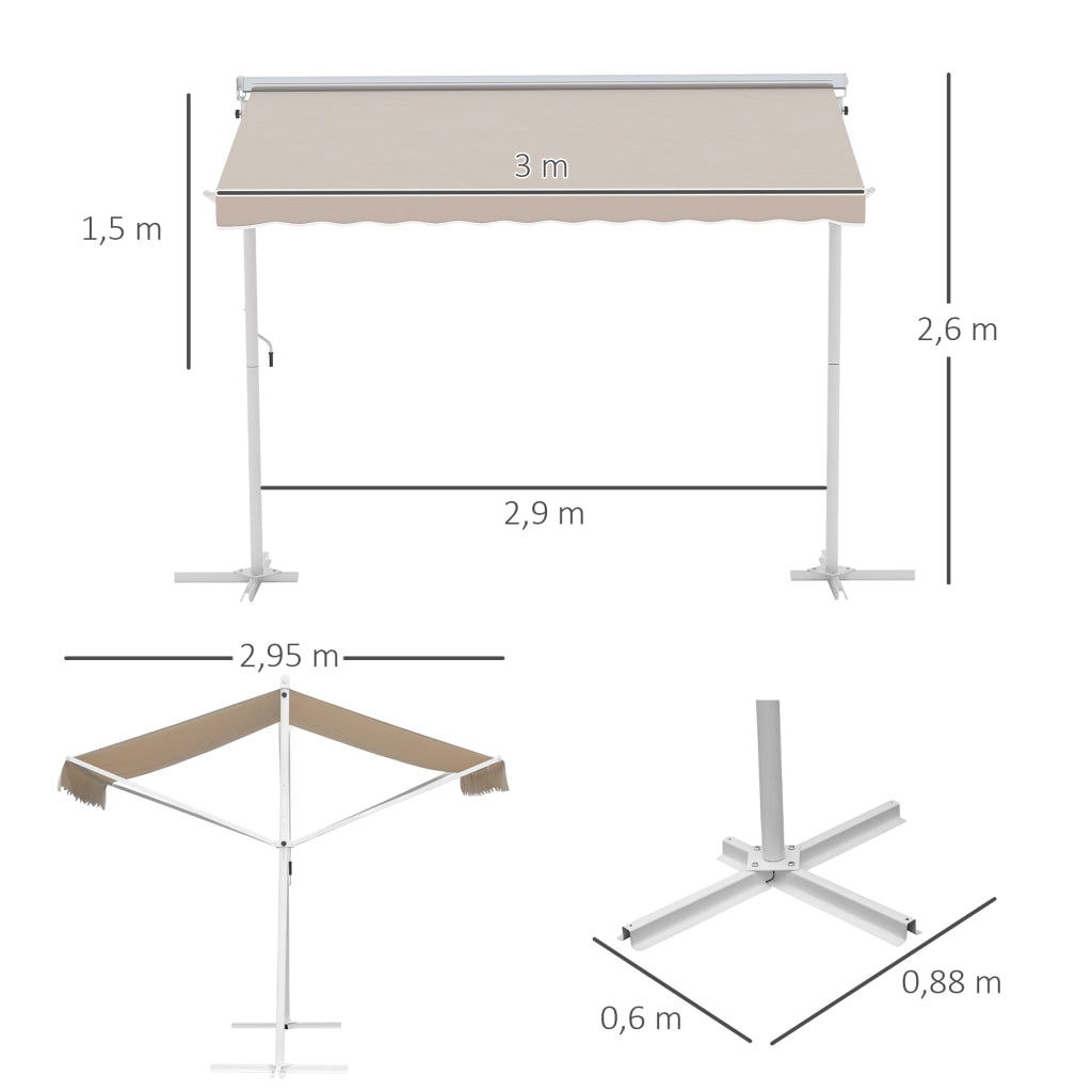 Letto a soppalco con struttura in acciaio ¨C zephmum ¨C bianco beige 300x300x200 cm