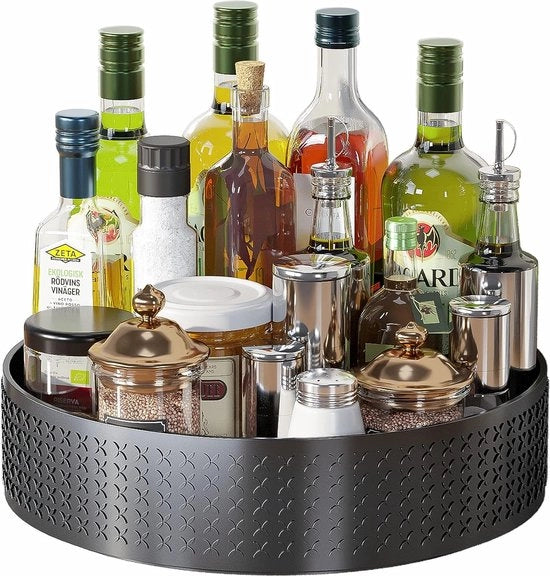 Organizzatore di cassetti a giri, raccoglitore multifunzionale di spezie per la conservazione in cucina, supporto rotativo per spezie, ripiani antiscivolo di conservazione (R1)