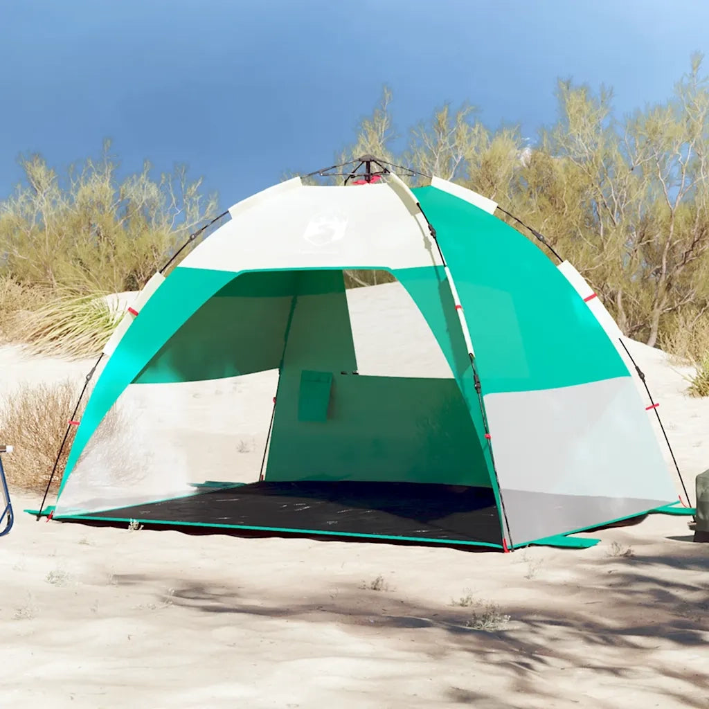 Tenda da Spiaggia 2 Persone-Tenda da campeggio Verde Rilascio Rapido Impermeabile 925102
