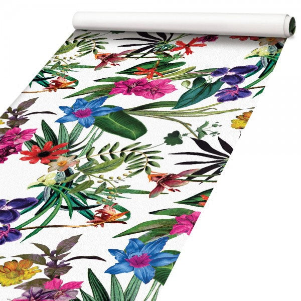FIORI DIPINTI - Pellicola stampata adesiva in PVC finitura opaca Misura: 100x1000 cm