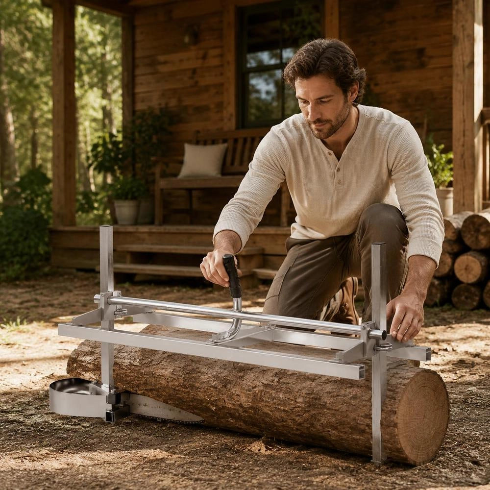 Portable Steel Sawmill/chainsaw Mill, 5.08–300mm Cutting Capacity, Suitable For 355–914mm Chainsaw Bars, A Flexible Cutting Guide System For Construction Workers And Woodworkers