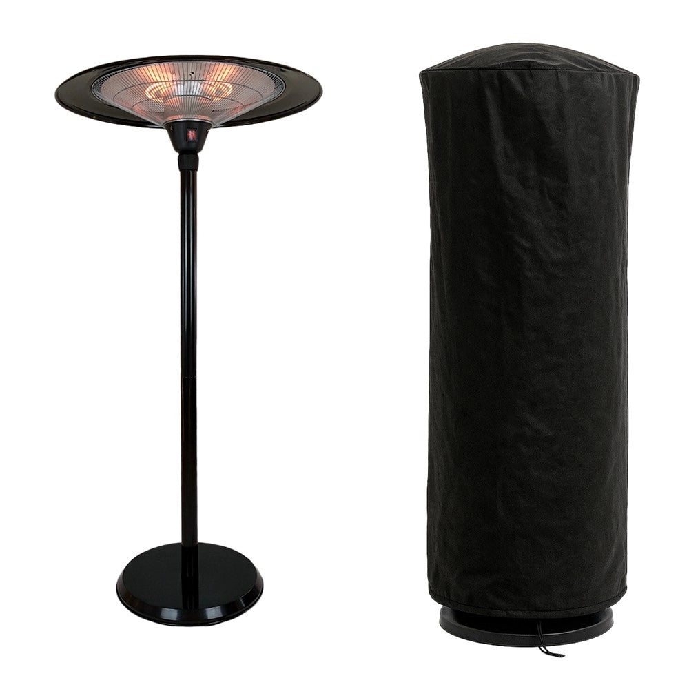 Tempo Style - Stufa Elettrica SATURNO | Fungo Riscaldante ad Infrarossi (3000W) dal Design Elegante | Ideale per Esterno/Interno (Nero)