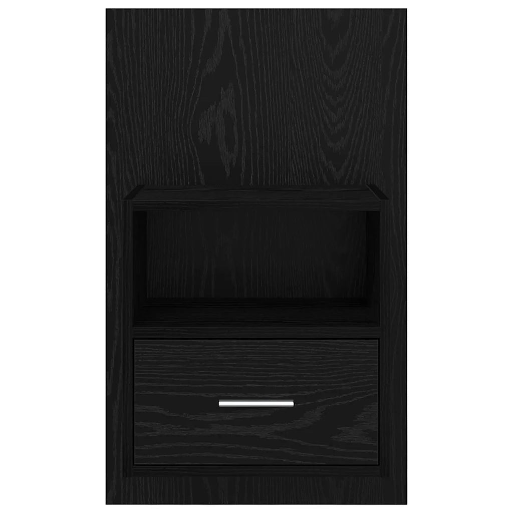 Armadio da Notte 2 pcs Rovere Nero 50 x 32.5 x 80cm