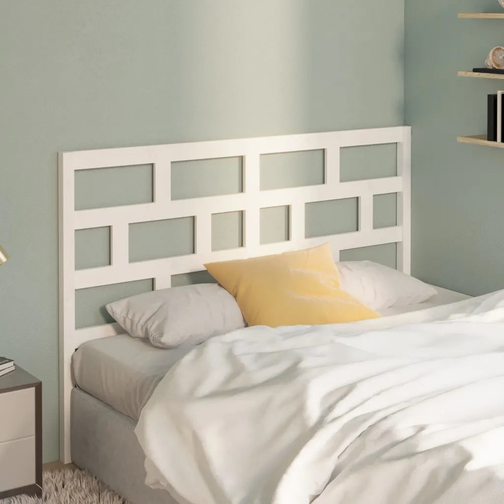 Testiera | Testata per Letto Bianca 166x4x100cm in Legno Massello di Pino