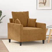 Poltrona-Divano Sedia-Poltroncina Marrone 60 cm Velluto 866548