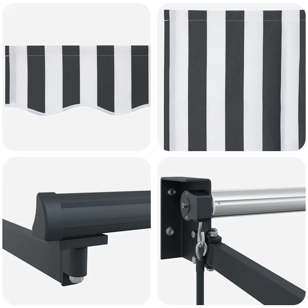 Tenda Retrattile Antracite e Bianca 4x3 m Tessuto e Alluminio 3216110
