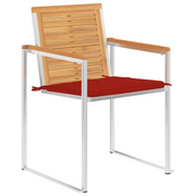 Sedie da Giardino con Cuscini 6 pz in Legno Massello di Teak 3078587