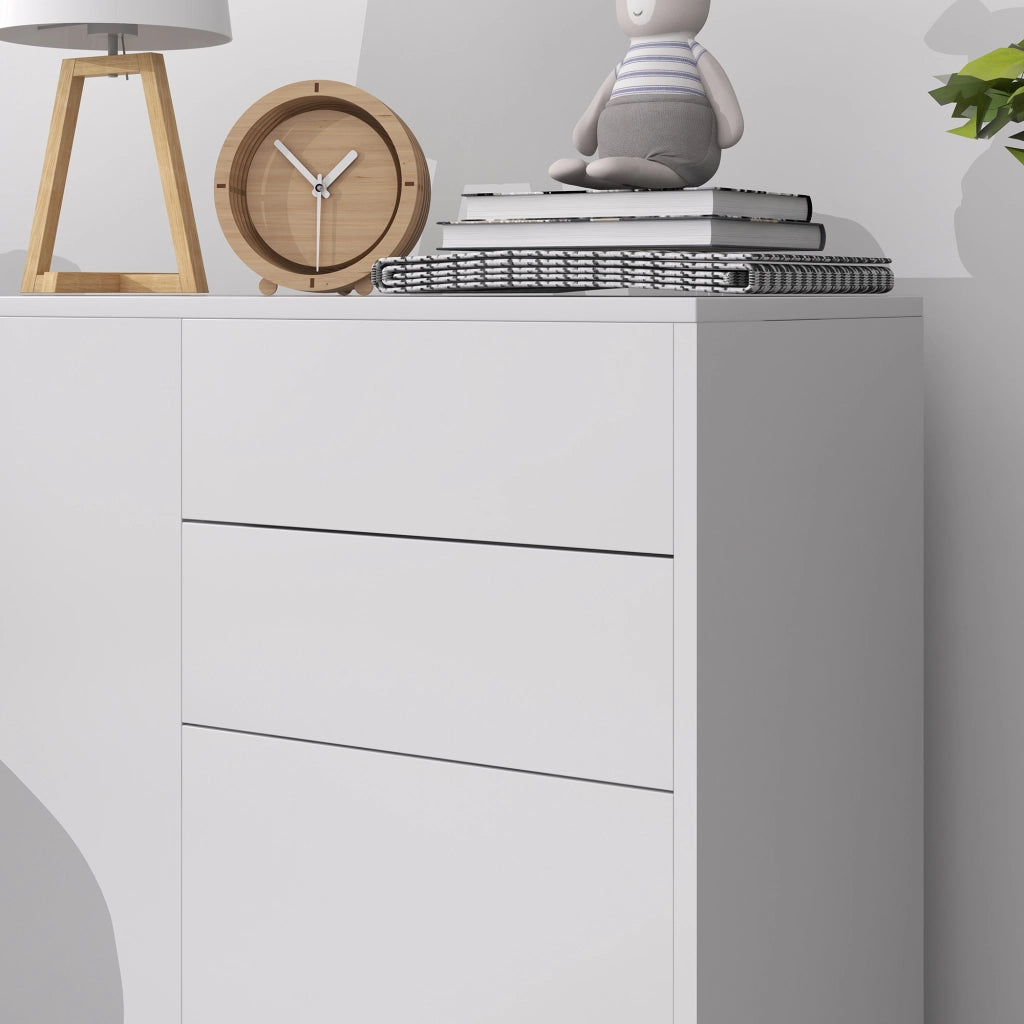 Credenza Moderna con 2 Cassetti ¨C Zephmum ¨C Bianco Lucido 79x36x74