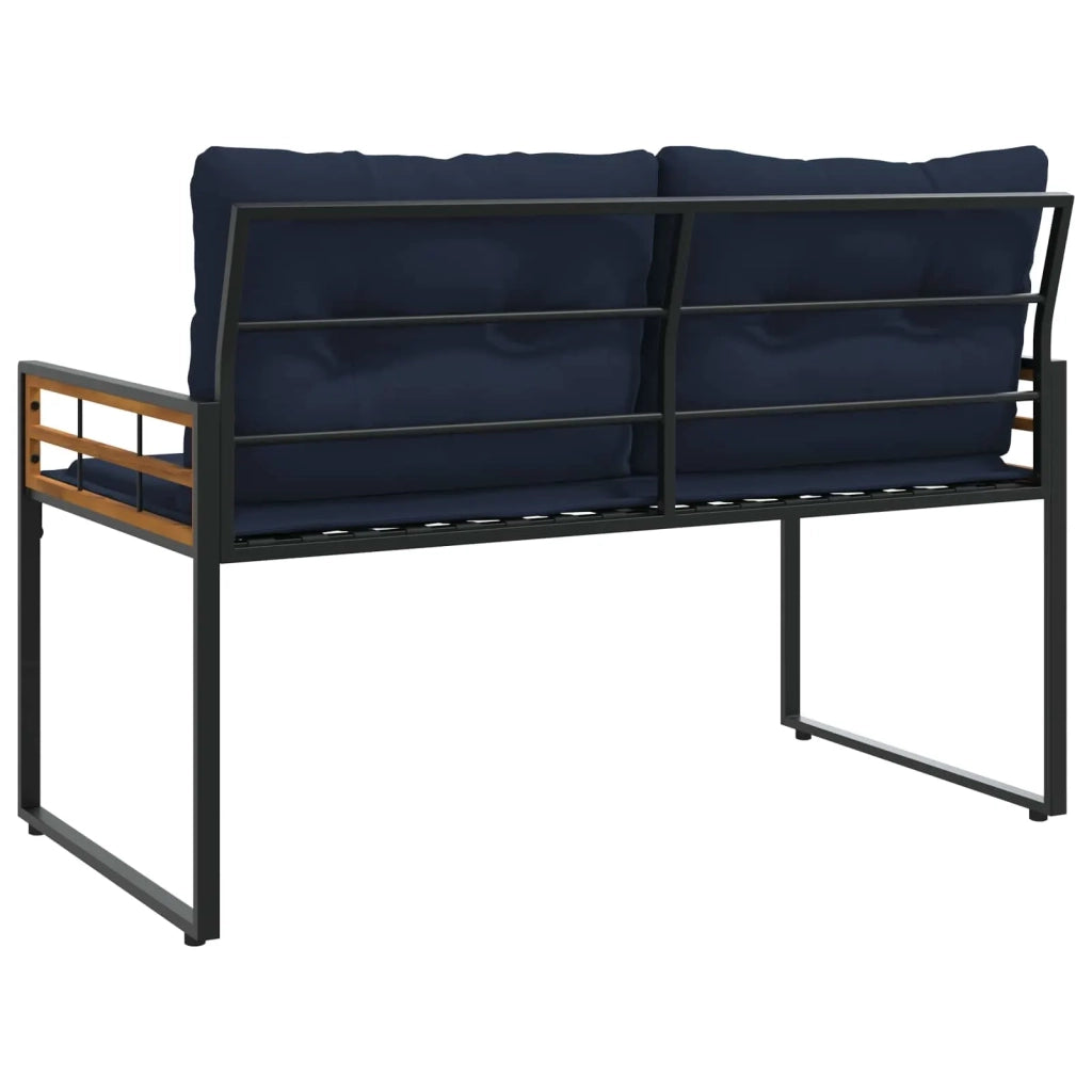 Panchetta in Legno a Strati con cuscino Navy 114 x 55 x 77 cm