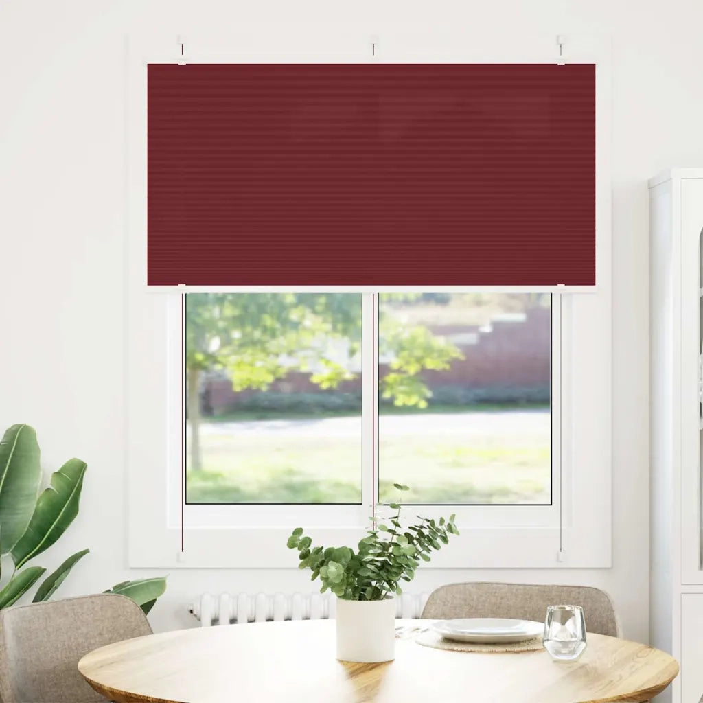 Tenda Plissettata | Tenda pliss¨¨ Rosso Bordeaux 120x100 cm Larghezza Tessuto