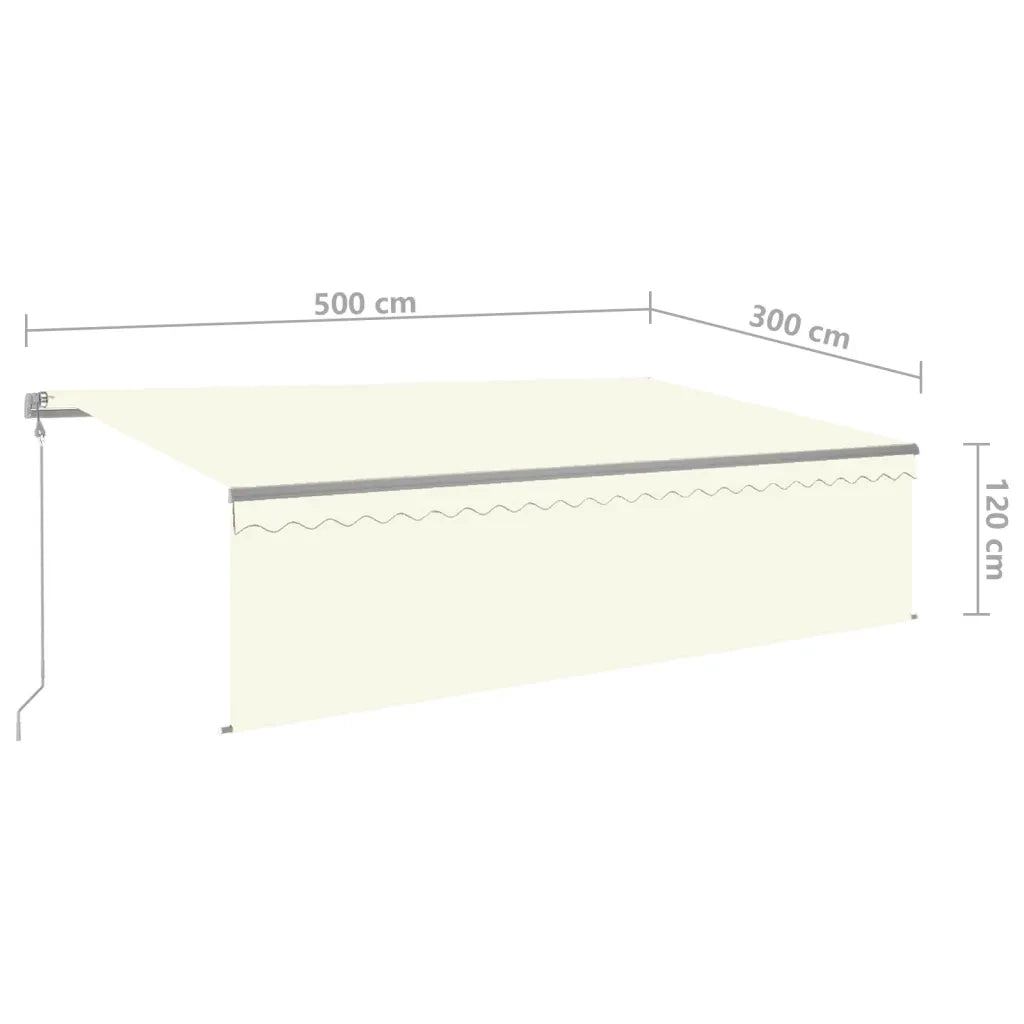 Tenda Automatica con Parasole Sensore Vento e LED 5x3 m Crema 3069472
