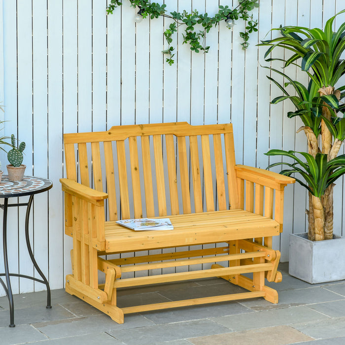 Panchina 2 Posti a Dondolo da Giardino 124x76x95 cm in  Legno