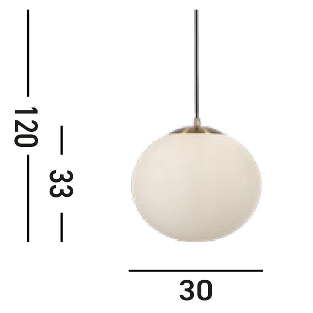 Sospensione Contemporanea Atomo 2 Acciaio Ottone Vetro 1 Luce E27 D33Cm