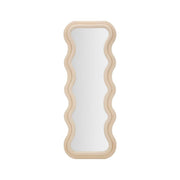 Specchio Allen, Specchiera, Articolo d'arredo a muro, Decorazione con specchio, 60x6 h160 cm, Crema