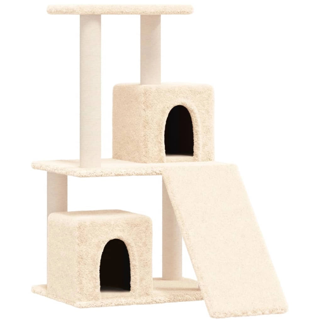 Tiragraffi per gatti torre per arrampicata giocattolo piattaforma per arrampicata con tiragraffi in sisal 82 cm crema 02_0022523