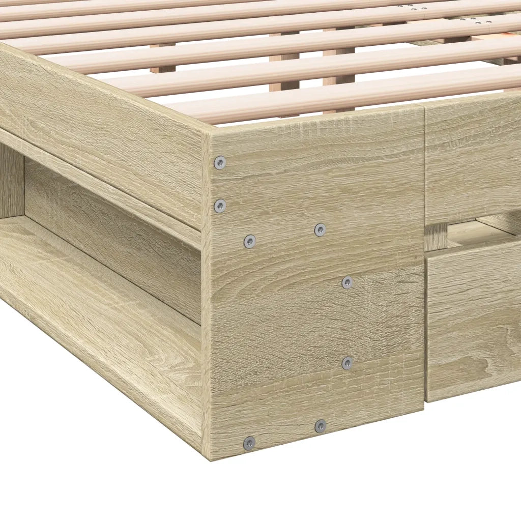 Giroletto Cassetti Rovere Sonoma 140x190 cm Legno Multistrato