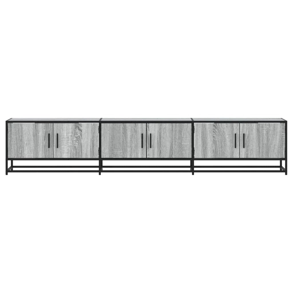 Mobile TV multimediale mensola TV credenza TV sala da pranzo soggiorno camera da letto Sonoma 210 x 35 x 41 cm legno ingegnerizzato grigio 02_0028441