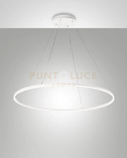 GIOTTO SOSPENSIONE BIANCA 1 LUCE D.100CM A LED 3000K - 60W - 6300 lm DIMMERABILE SMART C/ACC