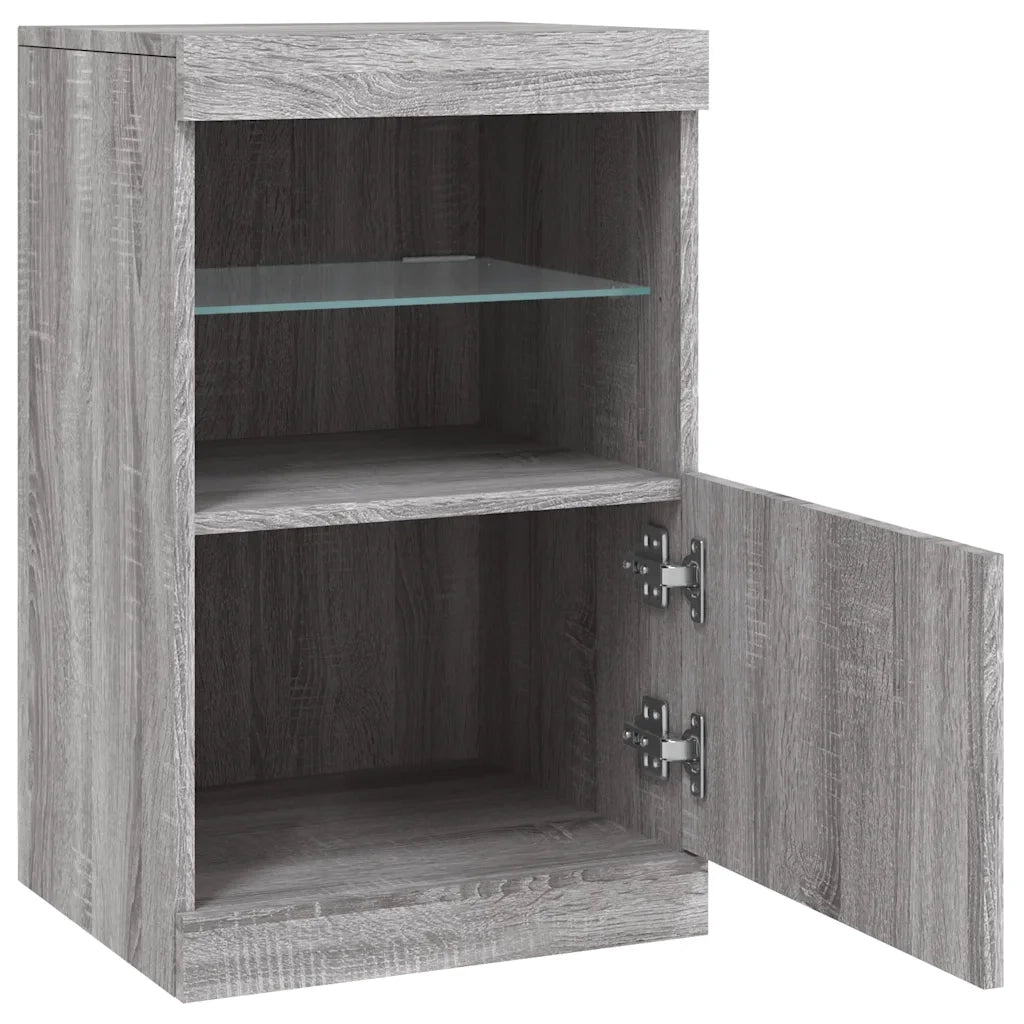Credenza | Madia | Buffet da pranzo | Armadio da pranzo con Luci LED Grigio Sonoma 41x37x67 cm