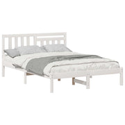 Letto matrimoniale | Letto per adulti | Struttura del letto Bianco 135 x 190 cm Pino massello