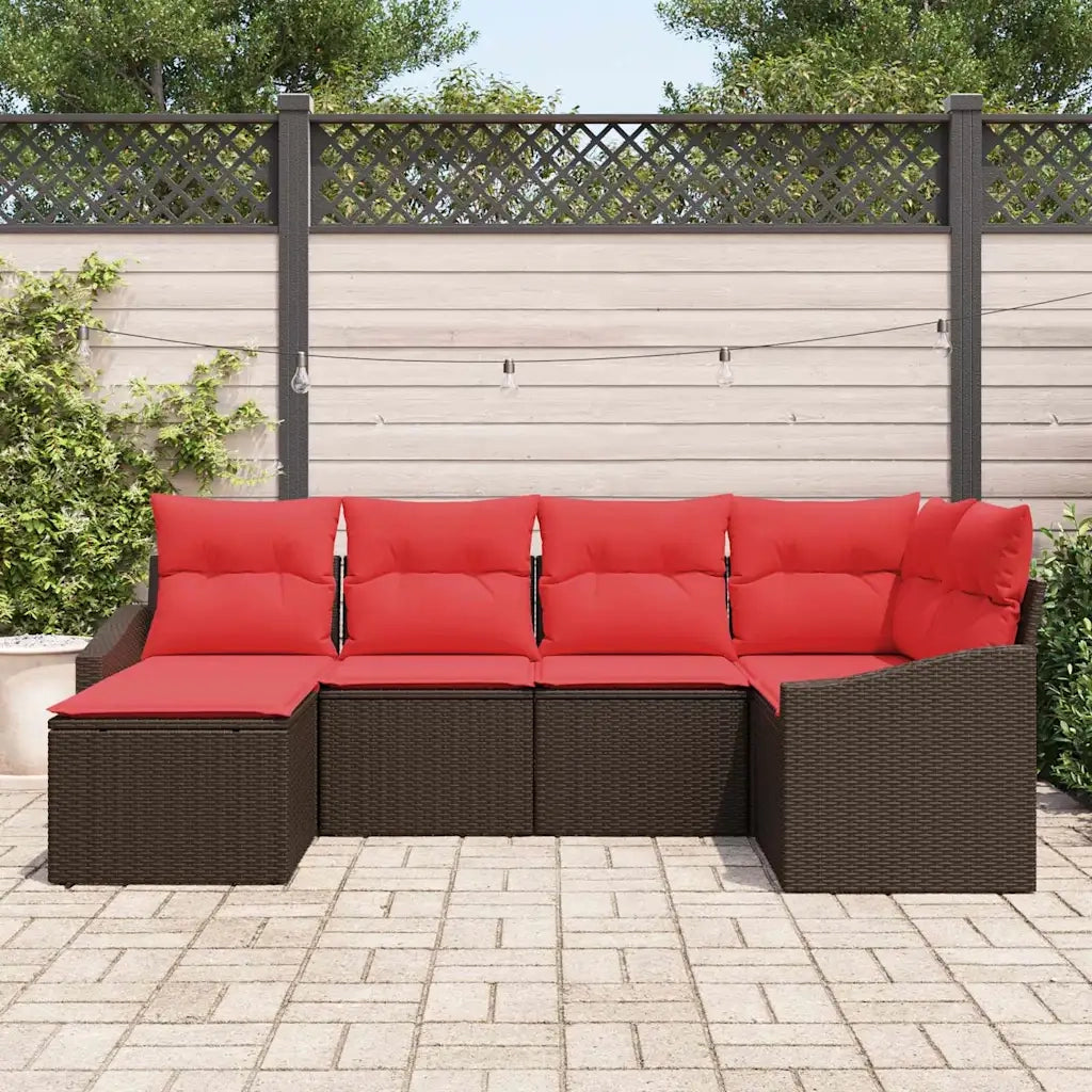 Set di divani 6 pz Marrone polyrattan 3346794