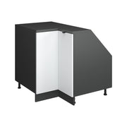 Mobile cucina angolare per sottotetto R-Line Ondulazione bianca/Antracite 75.6 cm con 1 porta, carcassa dell’armadio profondità 60 cm Vicco
