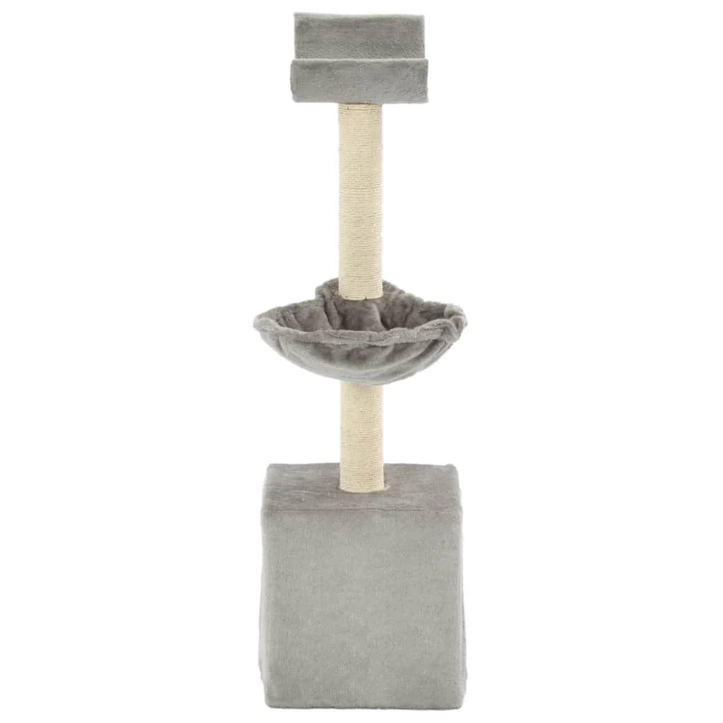 Tiragraffi albero per gatti cuccia per gatti giocattolo peluche sisal 105 cm grigio 3702171