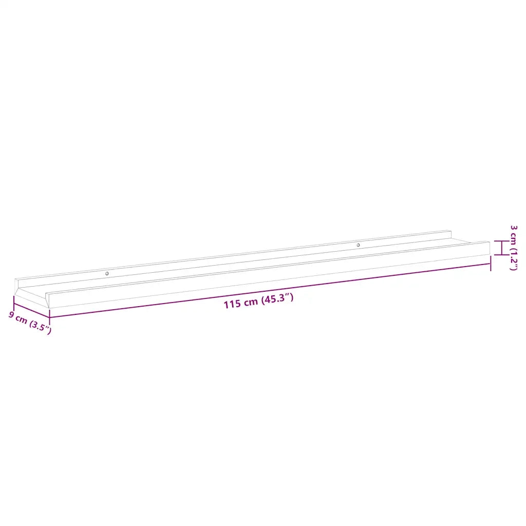 Mensole da Parete 2 pz Bianco Lucido 115x9x3 cm 326657