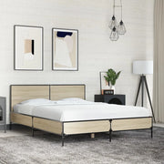 Giroletto-Struttura Letto Rovere Sonoma 120x200 cm in Legno Multistrato Metallo 807258