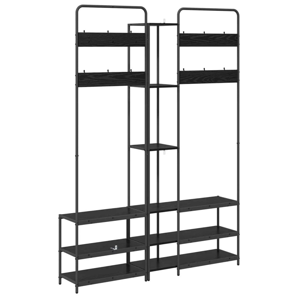 Appendiabiti con panca per scarpe Rovere Nero 8012044