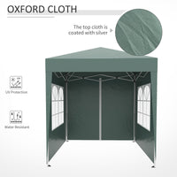 Gazebo Pieghevole 2x2m in Metallo e Poliestere Verde