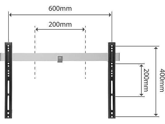 One For All Ultra Slim Line WM 6611 Supporto TV a parete 2,29 m (90") Bianco, Nero