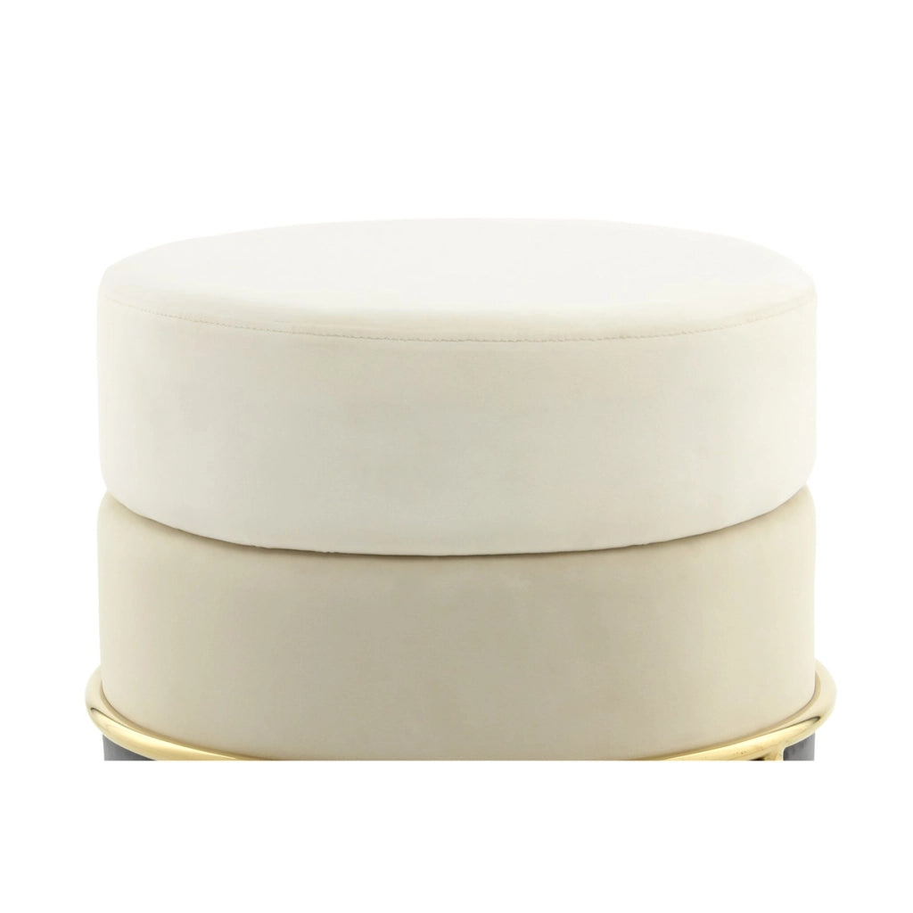 Pouf di design Matilda in velluto crema