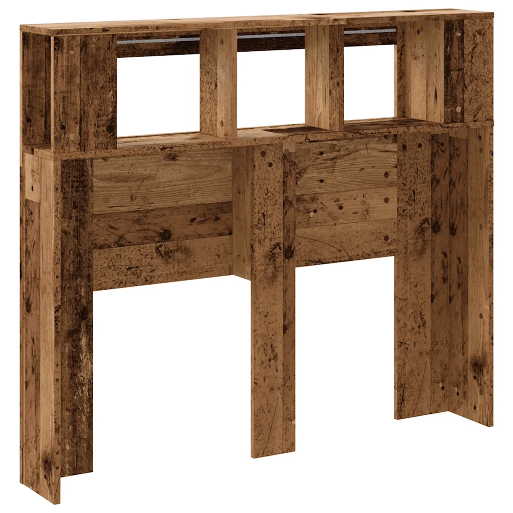 vidaXL Testiera LED Legno Antico 120x18,5x103,5 cm Legno Multistrato
