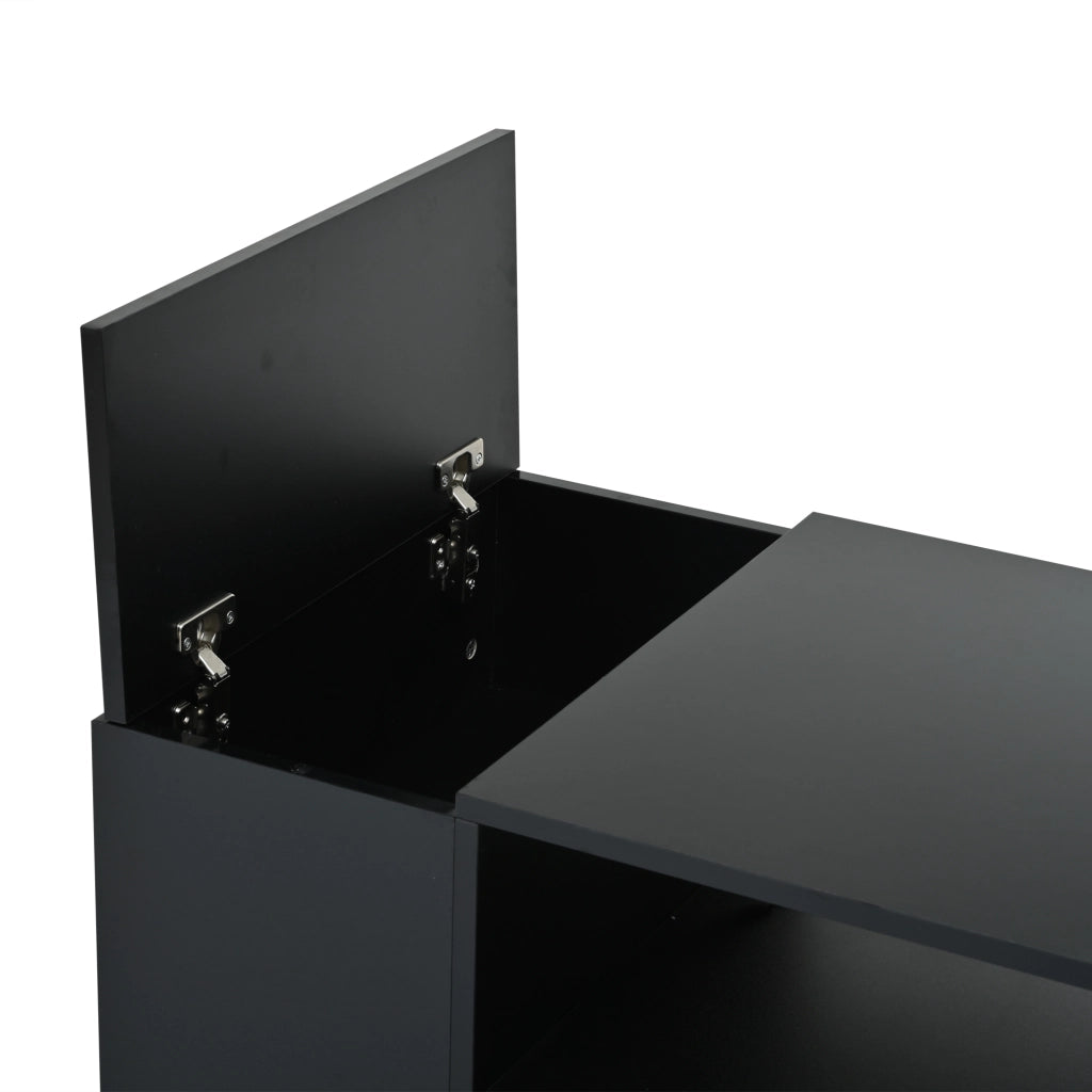 TAVOLINO DA SALOTTO 100 x 50 x 40 cm Nero lucido con LED