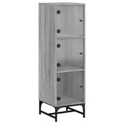 Credenza cassettiera cassettiera mobile contenitore organizer cucina soggiorno soggiorno con ante in vetro Sonoma 35 x 37 x 120 cm grigio 02_0030125
