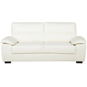 Divano da soggiorno in ecopelle a 3 posti color bianco sporco sofa moderno